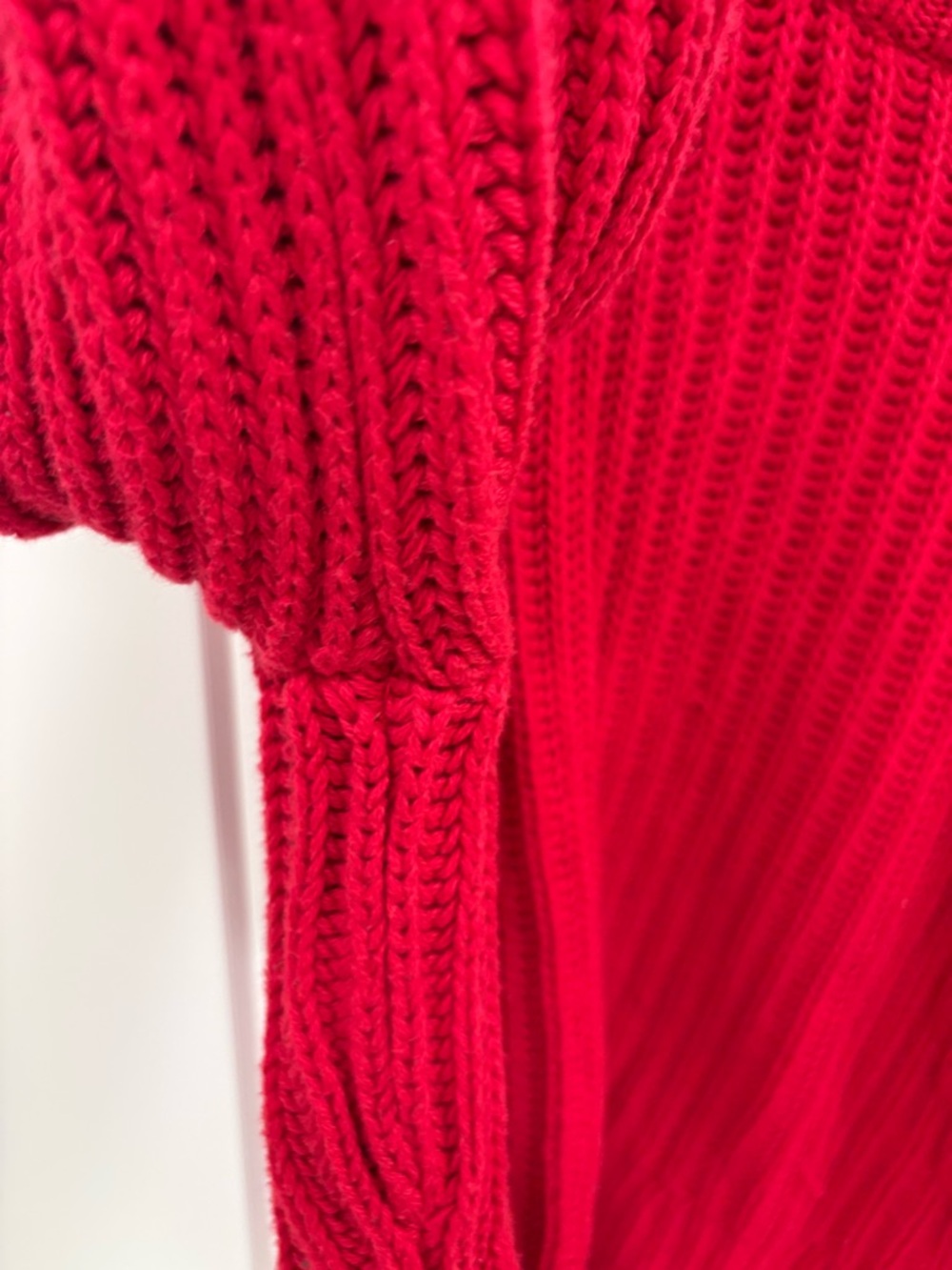 J.Crew Knit Heritage Cotton Fisherman Crewneck Sweater in Racing Red Sz Medium - Picture 5 of 16